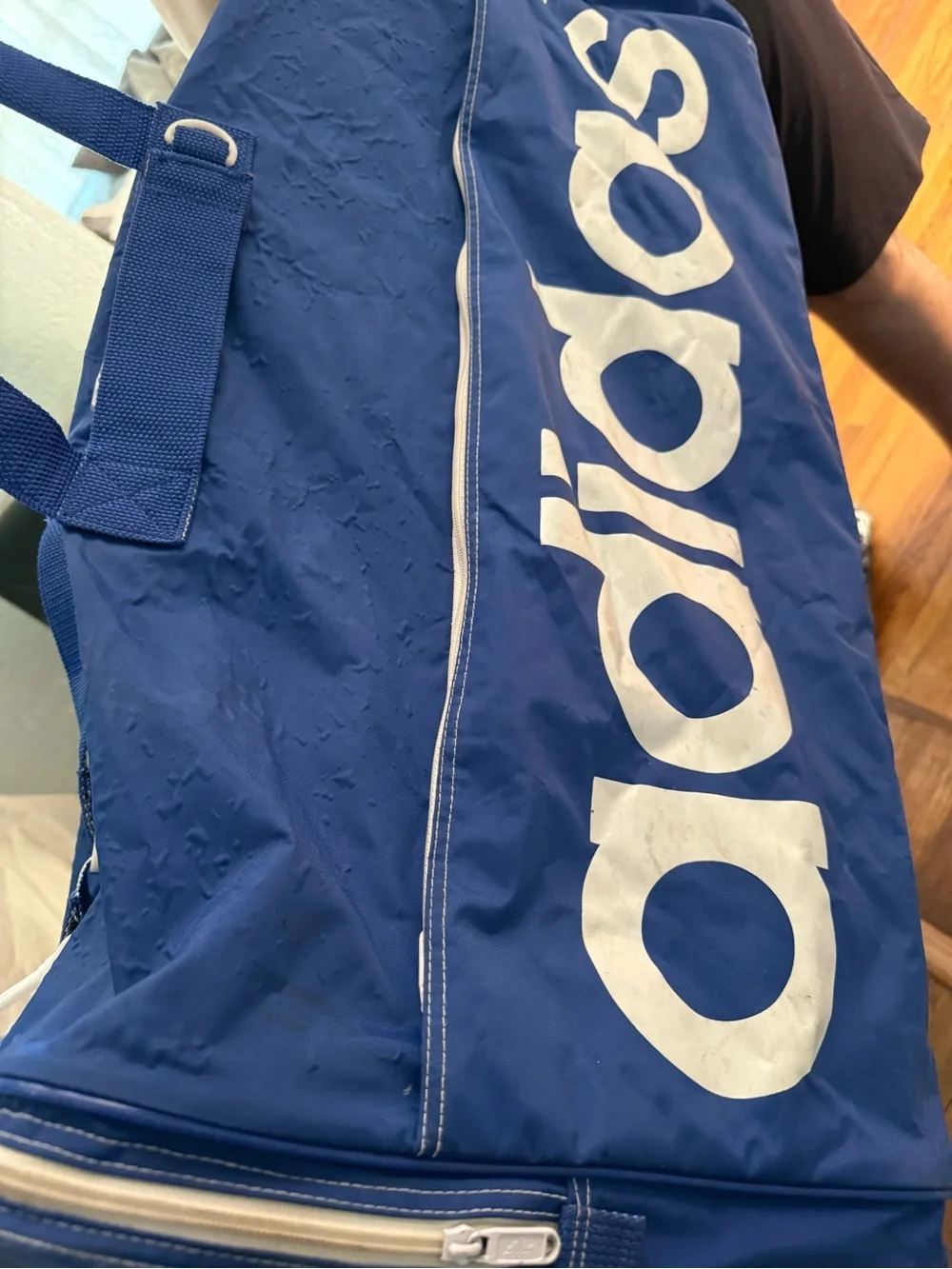 adidas Originals Blue Duffel Bag with White Trefoil Logo